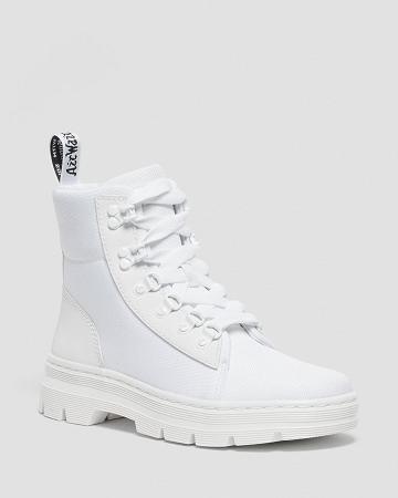 White Women's Dr Martens Combs Poly Ankle Boots | CA 49HAP